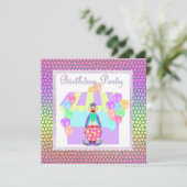 PASTEL CIRCUS GESLOTEN BIRTHDAY PARTIJ INVITATIE KAART (Staand voorkant)