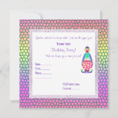 PASTEL CIRCUS GESLOTEN BIRTHDAY PARTIJ INVITATIE KAART (Achterkant)
