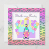 PASTEL CIRCUS GESLOTEN BIRTHDAY PARTIJ INVITATIE KAART (Voorkant)