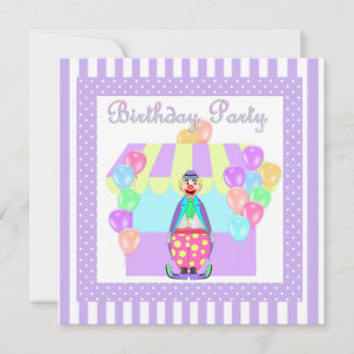 PASTEL CIRCUS GESLOTEN BIRTHDAY PARTIJ INVITATIE KAART