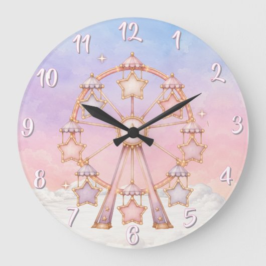 Pastel Circus Kinderkamer Klok (Voorkant)