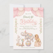 Pastel Circus Verjaardagsfeestje Kaart (Voorkant)