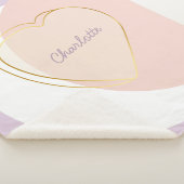 Pastel cirkels en hart met de naam van het kind sherpa deken (3/4)