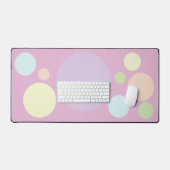 Pastel cirkels op een roze achtergrond | bureaumat (Keyboard & Muis)