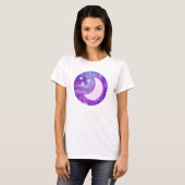 Pastel-cirkelvormig moon en sterrenkunst t-shirt (Voorkant volledig)