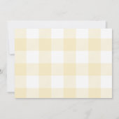 Pastel Citroen Geel en Wit Gingham Check Notitiekaartje (Achterkant)