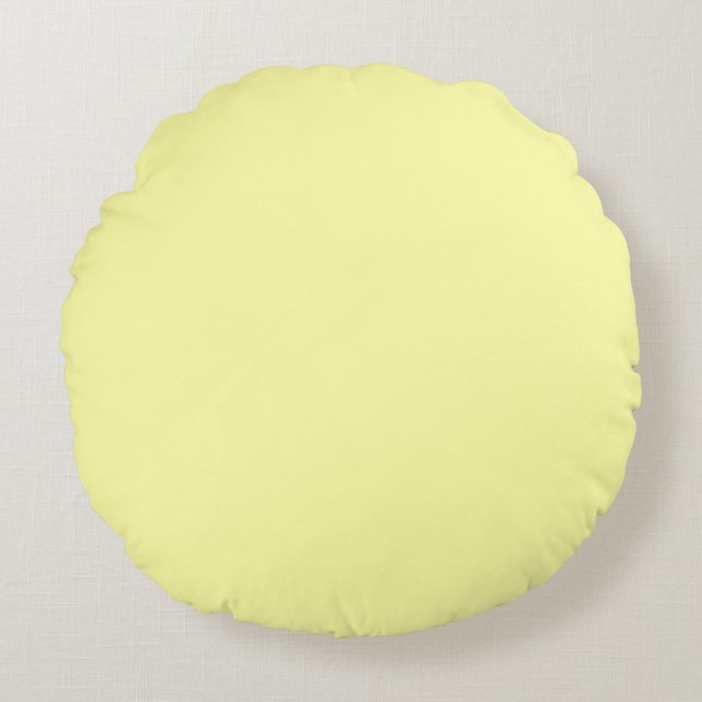 Pastel Citroen Geel Rond Kussen (Voorkant)