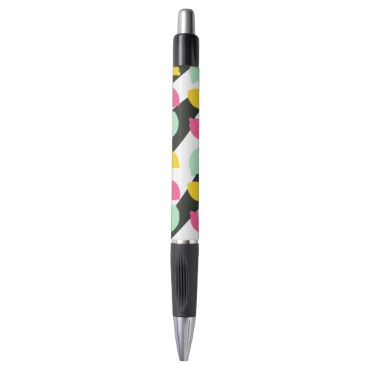 Pastel Citroen Kleurrijke Vrucht Zwarte Strepen Pen (Voorkant Verticaal)