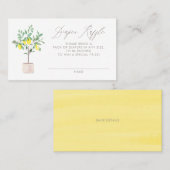 Pastel citroenboom babyshower luiers raffen kaart plaatskaartje (Voorkant / Achterkant)