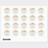 Pastel Citrus Bloem Hoofd Pers Bruidsdouche Ronde Sticker (Vel)