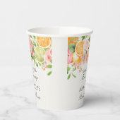 Pastel Citrus Bloem Hoofd Pers Bruidsmeisjesfeest Papieren Bekers (Links)