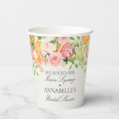 Pastel Citrus Bloem Hoofd Pers Bruiloft Borrel Papieren Bekers (Achterkant)