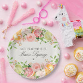 Pastel Citrus Bloem Hoofd Pers Bruiloft Feestje Papieren Bordje (Feest)