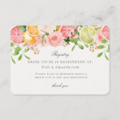 Pastel Citrus Bloemen Bruids Registry Insert Informatiekaartje (Voorkant)