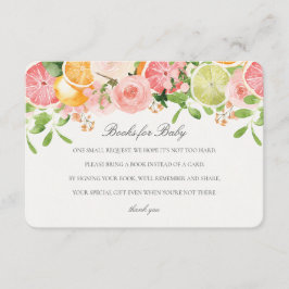 Pastel Citrus Bloemen Cutie Boeken voor Baby Inser Informatiekaartje