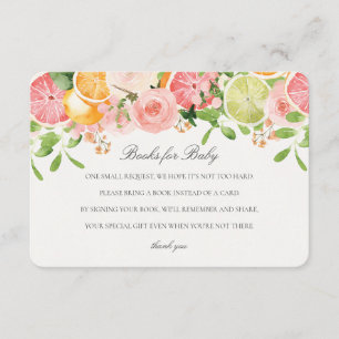 Pastel Citrus Bloemen Cutie Boeken voor Baby Inser Informatiekaartje
