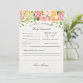 Pastel Citrus Floral Cutie Advies voor Baby Kaart (Staand voorkant)