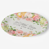 Pastel Citrus Floral Cutie Baby shower Dessert Papieren Bordje (Gekanteld)