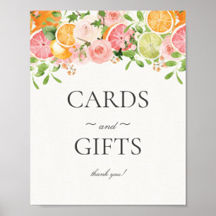 Pastel Citrus Floral Cutie Kaarten en Geschenken T Poster
