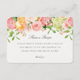 Pastel Citrus Floral Deel een recept Insert Informatiekaartje