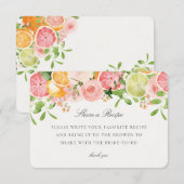Pastel Citrus Floral Deel een recept Insert Informatiekaartje (Voorkant / Achterkant)