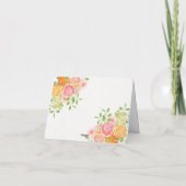 Pastel Citrus Floral Little Cutie Baby shower Bedankkaart (Achterkant)