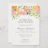 Pastel Citrus Floral Little Cutie Baby shower Kaart (Voorkant)