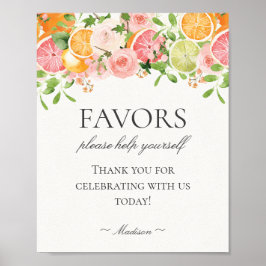 Pastel Citrus Floral Little Cutie Favorieten Teken Poster