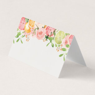 Pastel Citrus Floral Little Cutie Place Card Kaart