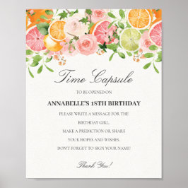 Pastel Citrus Floral Little Cutie Time Capsule Poster