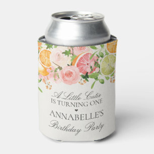 Pastel Citrus Floral Little Cutie Verjaardagsgunst Blikjeskoeler