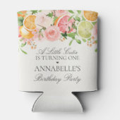 Pastel Citrus Floral Little Cutie Verjaardagsgunst Blikjeskoeler (Achterkant)