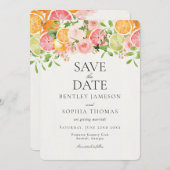 Pastel Citrus Floral Main Squeeze Sla de datum op Kaart (Voorkant / Achterkant)