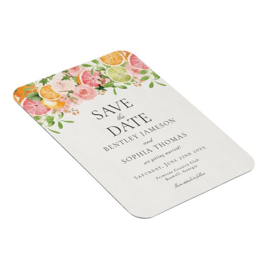 Pastel Citrus Floral Main Squeeze Sla de datum op Magneet (Rechterzijde)