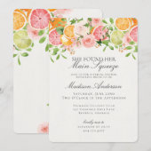 Pastel Citrus Floral Main Squeeze Vrijgezellenfees Kaart (Voorkant / Achterkant)
