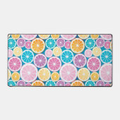 Pastel Citrus Fruit Patroon Bureaumat (Voorkant)
