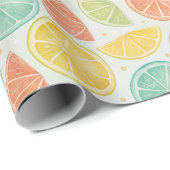 Pastel Citrus Polka Dot Gift Wrap Cadeaupapier (Rol Hoek)