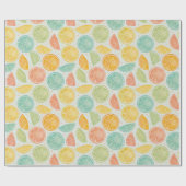 Pastel Citrus Stippen Cadeaupapier (Vlak)