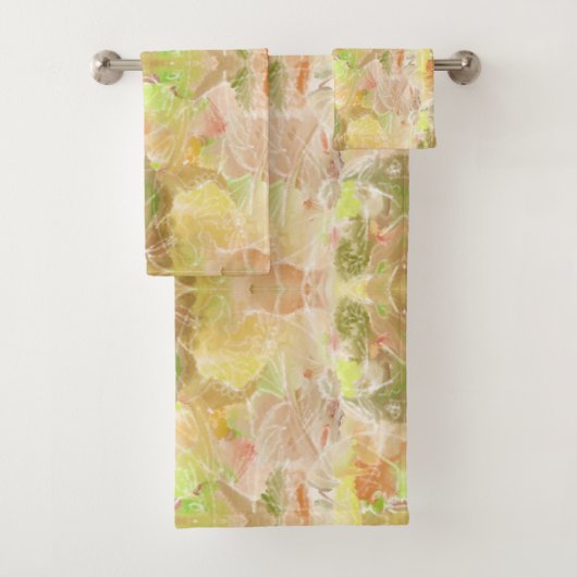 Pastel Citrus Waterverf Designer Print Patroon Bad Handdoek (Insitu)