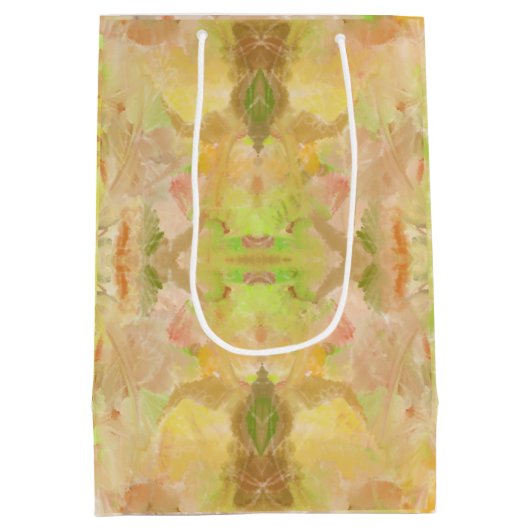 Pastel Citrus Waterverf Designer Print Patroon Medium Cadeauzakje (Achterkant)