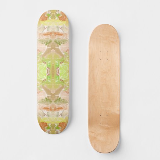 Pastel Citrus Waterverf Designer Print Patroon Persoonlijk Skateboard (Voorkant)