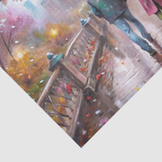 Pastel City Rain Walk Decoupage Tissuepapier (Detail)