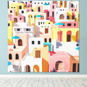 Pastel Cityscape Canvas Afdruk (Insitu (Houten vloer))