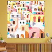 Pastel Cityscape Canvas Afdruk (Insitu (Woonkamer))