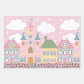 Pastel Cityscape Kinder inpakpapier set (Voorkant)