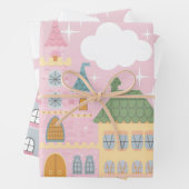 Pastel Cityscape Kinder inpakpapier set (In situ)