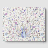 Pastel Classy Waterverf Floral Peacock Wedding Gastenboek (Achterkant)