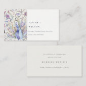Pastel Classy Waterverf Peacock Weddenschap Websit Informatiekaartje (Voorkant / Achterkant)