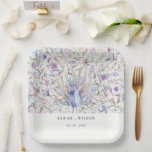 Pastel Classy  Waterverf Peacock Wedding Papieren Bordje<br><div class="desc">Classy Waterverf Peacock Collectie - het is een elegante waterverf Illustratie van de pastel waterverf florale pauw, met een moderne minimale aanraking. Ideaal voor je moderne bruiloft en feestjes. Het is zeer gemakkelijk om, met uw persoonlijke details aan te passen. Als u een ander bijpassend product of aanpassing nodig hebt,...</div>