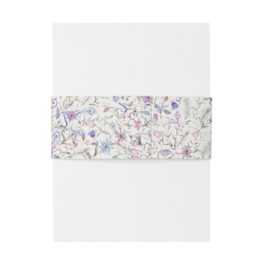 Pastel Classy  Waterverf Peacock Wedding Uitnodigingen Wikkel (Achterkant Voorbeeld)